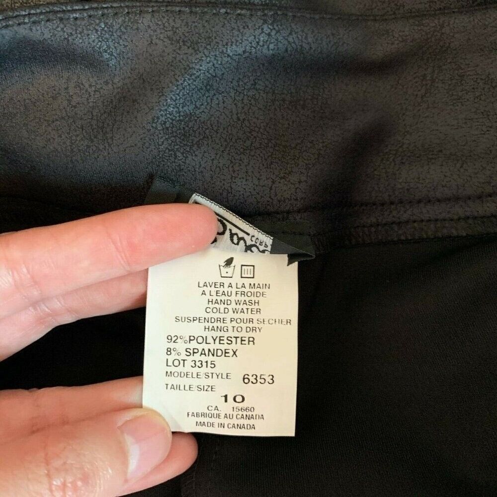 Bali Corp. Pants Women 10 Black Faux Leather Stretch Elastic Waist Slim Leg NWT - Picture 4 of 5